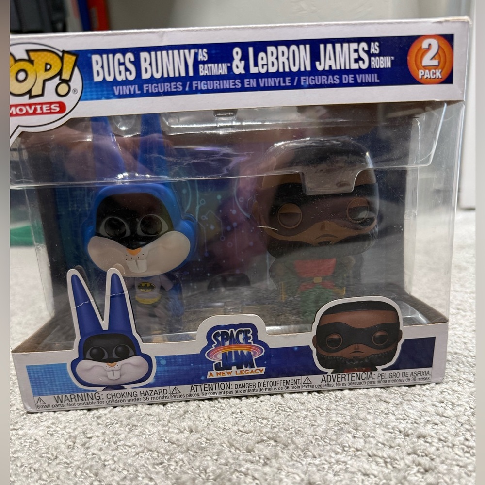 New In Box-Funko-Space Jam-Bugs Bunny/Batman & LeBron James/Robin - Picture 2 of 6